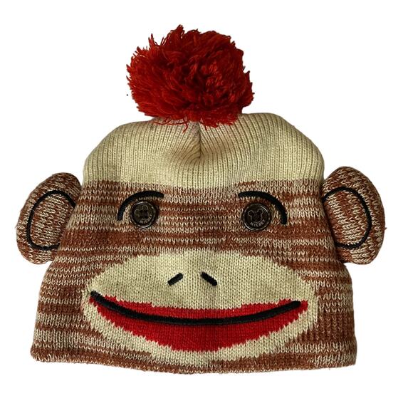 Sock Monkey Toddler Winter Beanie - Picture 1 of 4